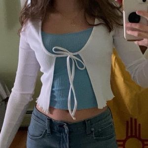 Cotton on white tie front cardigan